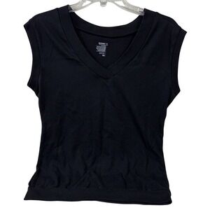 Old Navy Black V Neck Sleeveless Top Women's Small Stretch Shirt